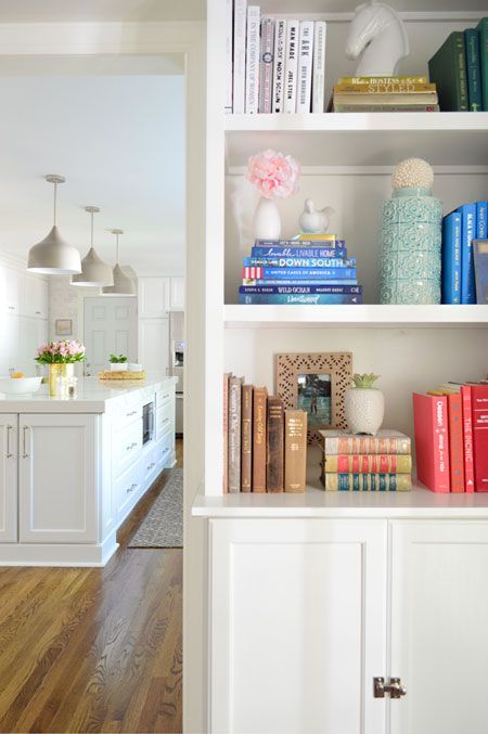 Young House Love | Kitchen Remodel Chapter How To Decorate A Bookshelf, Kitchen Built Ins, Kitchen Living Rooms, Dark Dining Room, Styling Bookshelves, Bedroom Built Ins, White Kitchen Remodeling, Bookcase Styling, Young House Love