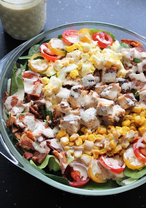 Chrissy Teigen's Cobb Salad with Honey-Mustard Ranch Dressing – My Recipe Reviews Honey Mustard Ranch Dressing, Chrissy Tiegan, Salad With Ranch Dressing, Salad Types, Salad With Ranch, Chrissy Teigen Recipes, Chopped Salads, Homemade Honey Mustard, Honey Mustard Dressing