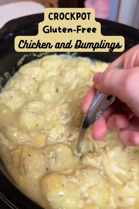 Theses crockpot gluten-free chicken and dumplings are such a comfort meal and are surprisingly easy to make. Gluten Free Chicken And Dumplings Crockpot, Gluten Free Chicken And Dressing, Gluten Free Comfort Food Dinners, Gluten Free Dinner Crockpot, Chicken And Dumplings Gluten Free, Gluten Free Chicken And Dumplings, Chicken Recipes Dairy Free, Homemade Dumplings Recipe, Gluten Free Dumplings