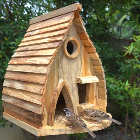 Turning old pallets into most impressive wooden bird house and bird feeder | nest box, birds | Turning old pallets into most impressive wooden bird house and bird feeder | By Woodworking Tools TV Cool Bird Houses, Bird House Plans Free, Tre Kunst, Wooden Bird Feeders, Homemade Bird Houses, Bird Houses Ideas, Bird Houses Ideas Diy, Bird House Feeder, Wooden Bird Houses