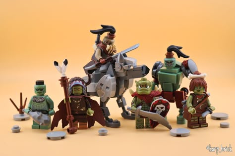 Lego - orcs minifigures | For the hord | Kamil Karpiński Karp_brick | Flickr Lego Castle Minifigures, Lego Medieval Minifigures, Lego Goat, Lego Fantasy Minifigures, Rampage Movie, Medieval Lego, Lego Dnd, Lego Warhammer, Custom Lego Minifigures