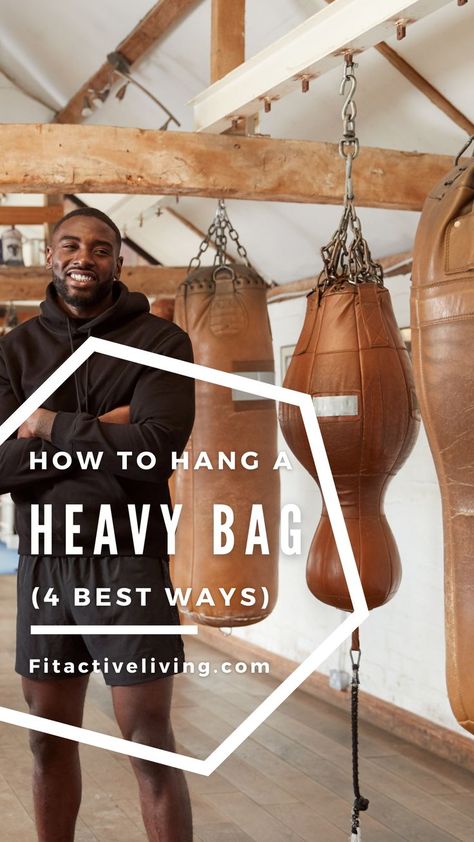 How To Hang A Heavy Bag Workout From Home, Workout Room Home, Diy Home Gym, Health Fitness Nutrition, Gym Weights, Diy Crafts Life Hacks, How To Hang, Active Living, Heavy Bags