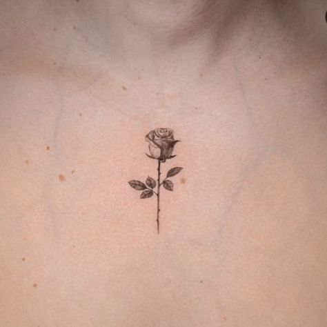 Dainty Rose Tattoo, Single Rose Tattoos, Special Tattoos, Small Flower Tattoos, Floral Tattoo Design, Rose Stem, Dainty Tattoos, Single Rose, Rose Tattoos