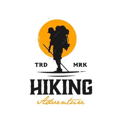 Premium Vector | Vintage logo hiking adventure template illustration Adventure Logos, Hiking Logo, Adventure Logo Design, Adventure Logo, Tshirt Design Inspiration, Hiking Adventure, Pop Art Wallpaper, Tshirt Design, Shop Logo