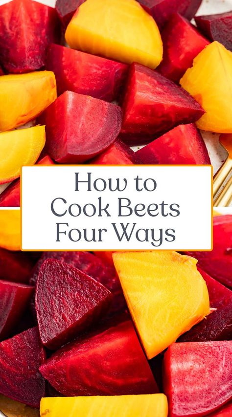 Learning how to cook beets is surprisingly easy! There are four main ways to cooking beets, allowing you to choose whichever method is easiest for you. Enjoy this delicious and nutritious vegetable now that you know how to cook them! How To Cook Beats, Golden Beets Recipe, White Beets, How To Boil Beets, Learning How To Cook, Cooking Beets, Raw Beets, Delicious Low Carb Recipes, Fresh Beets