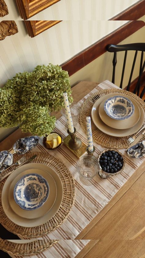 Faith Connally | I love our little two-seater dining table and I wouldn’t change her for the world. 🥰 Let’s set up a summer-inspired tablescape even on a... | Instagram Cottage Dinner Table, Parisian Dining Table, Dinner Table Decor Everyday, Dining Table Setting Ideas, Diy Candlesticks, Small Dinner Table, Dining Table Decor Everyday, Small Table Decor, Dinner Table Set Up