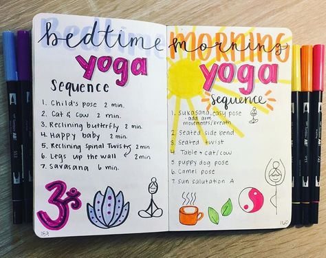 Yoga Bullet Journal, Yoga Journal Ideas, Yoga Journaling, Fitness Bullet Journal, Yoga Knowledge, Journal Workout, Dotted Journal, Diy Yoga, Period Care