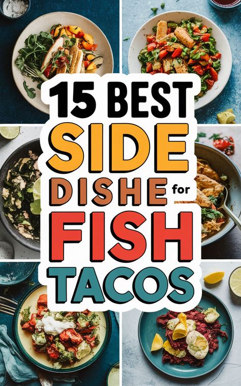 15 Mouthwatering Side Dishes to Serve With Fish Tacos 🌮🐟 #dinnertime #tacotuesday #yum Fish Taco Side Dishes, Fish Tacos Sides Dishes, Sides For Fish Tacos, What To Serve With Fish, Vegan Cauliflower Tacos, Grilled Salmon Tacos, Tacos For Dinner, Spicy Fish Tacos, Side Dishes For Fish