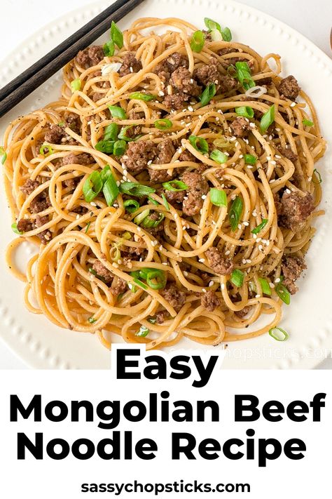 Effortless yet delicious, this Easy Mongolian Beef Noodle Recipe is a quick dinner idea packed with the savory-sweet goodness everyone will crave. Mongolian Beef Noodles Recipe, Easy Mongolian Beef, Noodle Recipe, Mongolian Beef, Spaghetti Noodles, Beef And Noodles, Sweet Sauce, Noodle Dishes, Noodle Recipes