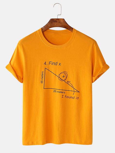 Mathematics Geometry, Yellow T Shirt, Short Sleeve Pattern, Print Shorts, Retro Stil, Crew Neck Tee, Tshirts Online, Shirt Price, Shirt Online