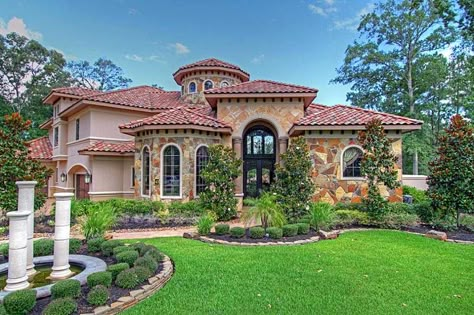 Tuscan Inspired Home Small Tuscan House Plans, Tuscan Mansion Floor Plans, Tuscany Style Home Exterior, Italian House Exterior Tuscan Style Dream Homes, Tuscan Floor Plans, Tuscan House Exterior 2000s, Mediterranean Exterior Homes, Mediterranean Homes Exterior, Mediterranean Exterior