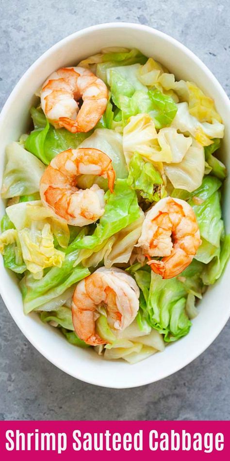 Cabbage Sauteed, Cabbage Shrimp, Shrimp Sauteed, Best Cabbage Recipe, Cook Cabbage, Easy Cabbage Recipes, Recipes Cabbage, Malaysia Recipes, Cabbage Recipes Healthy