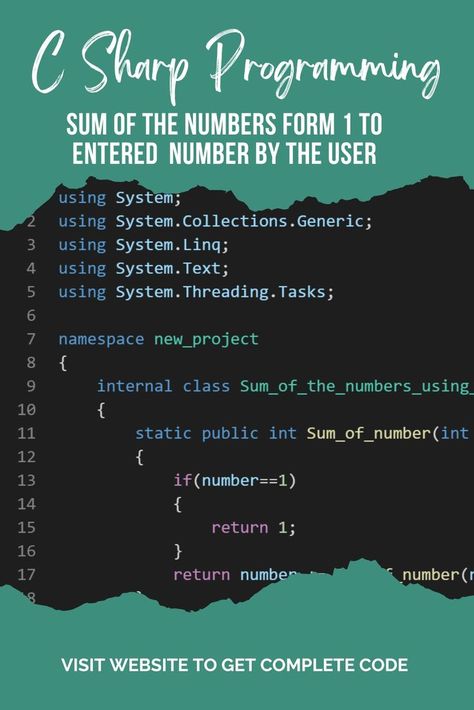 a program that finds the sum of the numbers from 1 to entered number by the user C Sharp Programming, Number Forms, C Sharp, Dream Studies, Class Notes, Study Guides, Homework Help, The Numbers, Computer Science