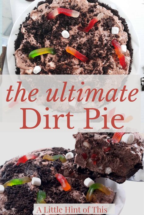 Chocolate Dirt Pie, Halloween Mud Pie, Dirt Pie With Worms, Dirt Pie Recipe Oreo, Dirt Pie Recipe, Oreo Dirt Pie, Edible Dirt, Dirt Pie, Mud Pie Recipe