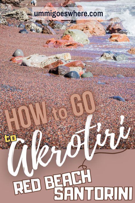 Akrotiri is one of the few red-sand beaches in the world, and it takes some hiking to get to. Here's how. Red Beach Santorini, Trip Planning Template, Trip Planning Checklist, Greek Islands Vacation, Greek Islands To Visit, Vacation Europe, Red Sand Beach, Red Sand, Greece Travel Guide