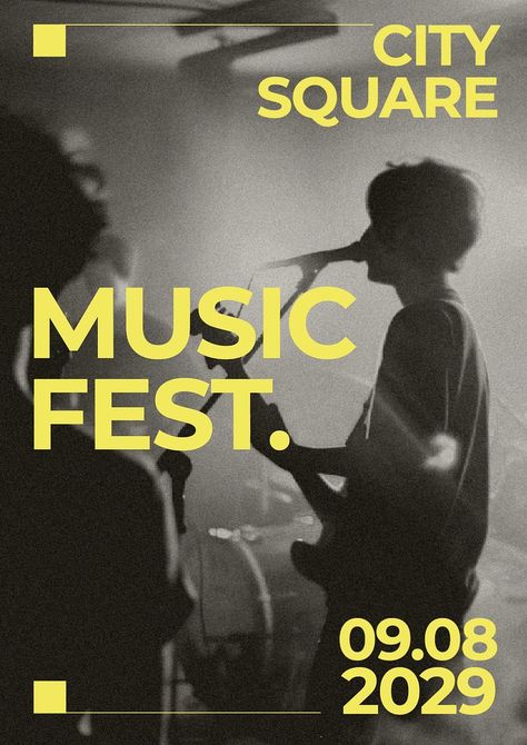 Music festival poster template, editable design | premium image by rawpixel.com / bass Band Flyers Design Concert Posters, Music Band Posters Graphic Design, Minimalist Concert Poster, Poster Design Music Festival, Classical Concert Poster Design, Music Festival Flyer Design, Concert Design Poster, Music Festival Graphic Design, Poster Festival Music