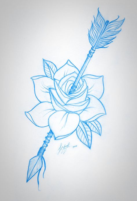 Rose and arrow sketch Arrow Sketch, Rose Tattoo Meaning, Sagittarius Tattoo, Rose Sketch, Kunst Tattoos, Sketch Tattoo Design, Arrow Tattoo, Arrow Tattoos, Tattoo Sketch