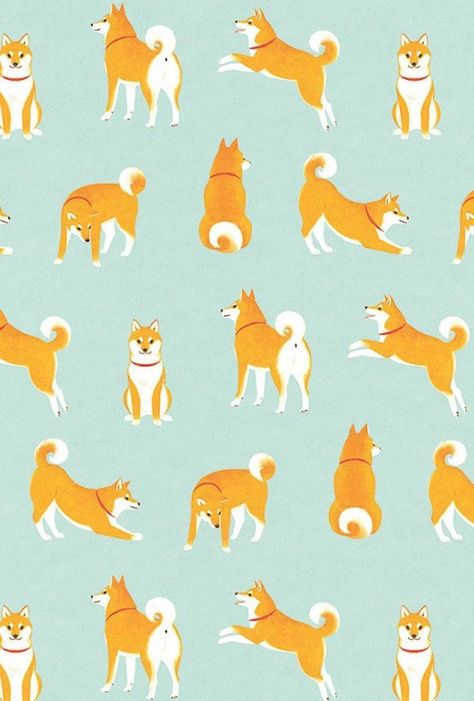 shiba inu pattern Dog Wallpaper Iphone, Posca Art, 강아지 그림, Dog Wallpaper, Dog Illustration, Art And Illustration, Dog Pattern, Pattern Illustration, Shiba Inu