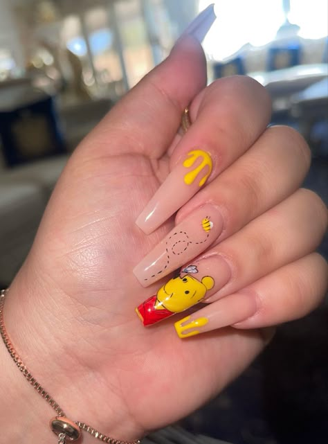 Acrylic Nails Pastel, Disneyland Nails, Disney Inspired Nails, Disney Acrylic Nails, Unghie Nail Art, Hard Nails, Colored Acrylic Nails, Disney Nails, Red Nail