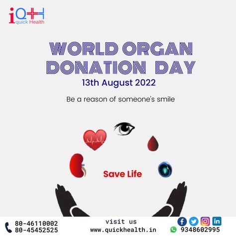 World Organ Donation Day, Organ Donation Awareness, Donate Life, Health World, Organ Donation, Save Life, All Of Us, Health, Gifts