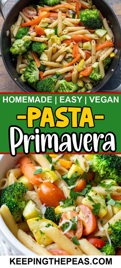 This classic Vegan Pasta Primavera is filled with assorted vegetables and herbal seasoning, making it an easy and flavorful weeknight meal in 30 minutes! Vegan Pasta Primavera, Christmas Pasta, Pasta Primavera Recipe, Vegan Recipes Videos, Pasta Primavera, Recipe Videos, Vegan Pasta, Healthy Dinners, Vegan Recipe