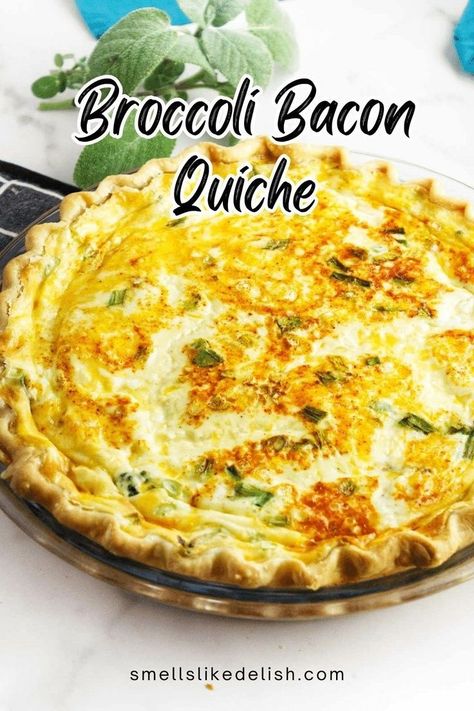 This Broccoli Bacon Quiche features crispy bacon, fresh steamed 
broccoli, a flaky pie crust, and creamy egg custard filling - all of 
your favorite flavors in one meal. Tender broccoli florets, crispy bacon
 bits, and a creamy, cheesy custard filling encased in a flaky crust - 
this quiche is pure savory bliss. 
Perfect for lunch, dinner, brunch and everything in between. Spinach And Artichoke Quiche, Quiche Spinach And Cheese, Quiche Filling Ideas, Spinach Bacon Quiche, Puff Pastry Quiche, Impossible Pies, Bacon Quiche Recipe, Bacon Spinach Quiche, Broccoli Bacon