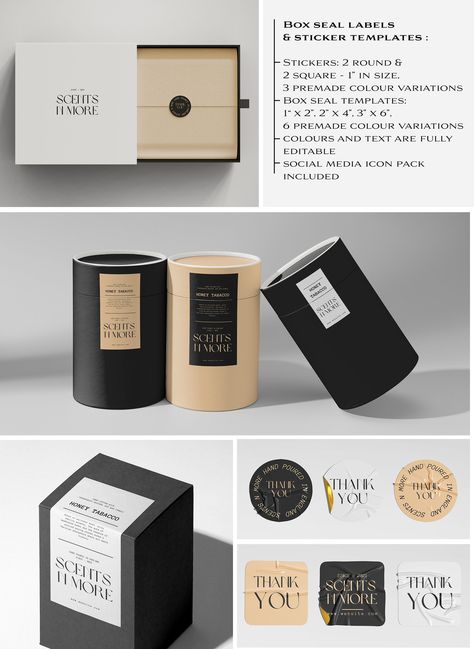 Luxurious branding kit for skincare business. Includes logo, business card, brochure, product labels, and more. Perfect for a high-end cosmetics brand. #skincarebranding #cosmeticsbranding . #Logos #Business_Cards_For_Candle_Business #Luxury_Candle_Packaging_Ideas_Boxes #Candle_Tube_Packaging Candle Tube Packaging, Luxury Candle Packaging Ideas Boxes, Luxury Candle Packaging Design, Small Candle Business, Luxury Candles Packaging, Black Branding, Candle Packaging Design, Free Business Logo, Custom Wall Stickers