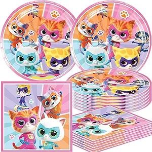 Amazon.com: Super Kitties Party Supplies 40Pack include 20 plates, 20 napkins for the Super Kitties Birthday party Decoration : Toys & Games Superkitties Birthday, Super Kitties Birthday, Super Kitties, Third Birthday Invitations, Colorful Invitations, Cat Birthday Party, Party Catering, Paw Patrol Birthday, Birthday Party Decoration