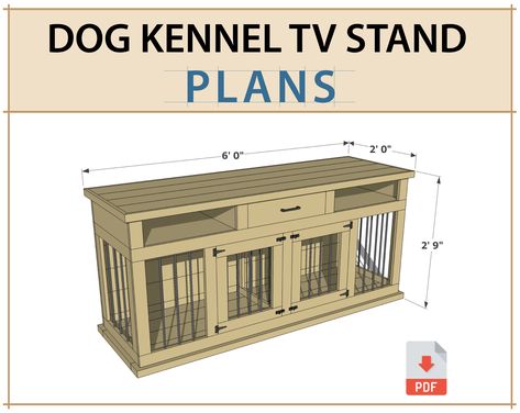 Kennel Tv Stand, Diy Tv Stand Ideas, Double Dog Kennel, Kennel Diy, Building A Dog Kennel, Tv Stand Plans, Extra Large Dog Crate, Custom Dog Kennel, Double Dog Crate