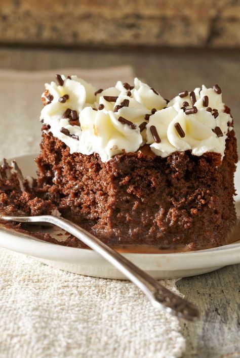 This twist on classic tres leches cake features espresso powder baked into moist chocolate cake. Topped with fluffy dollops of whipped cream and chocolate sprinkles, it's a surprisingly light cake with a hint of rich coffee flavor. If you're craving cocoa, this is one of the best Mexican desserts to satisfy your sweet tooth. #treslechescakerecipes #mochadessertideasforsummer #summerchocoaltedessertideas #mochatreslechescakerecipe #bhg Mocha Tres Leches Cake, Mocha Tres Leches, Favorite Deserts, Festive Dessert Recipes, Latino Recipes, Mexican Desserts, Leches Cake, Mexican Dessert Recipes, Tres Leches Cake