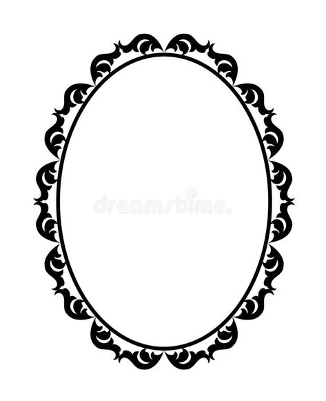 Oval Frame Drawing, Oval Border Design, Bea Tattoo, Dnd Family, Ornamental Frame, Frame Drawing, Journal Pics, Frame Illustration, Scroll Saw Projects