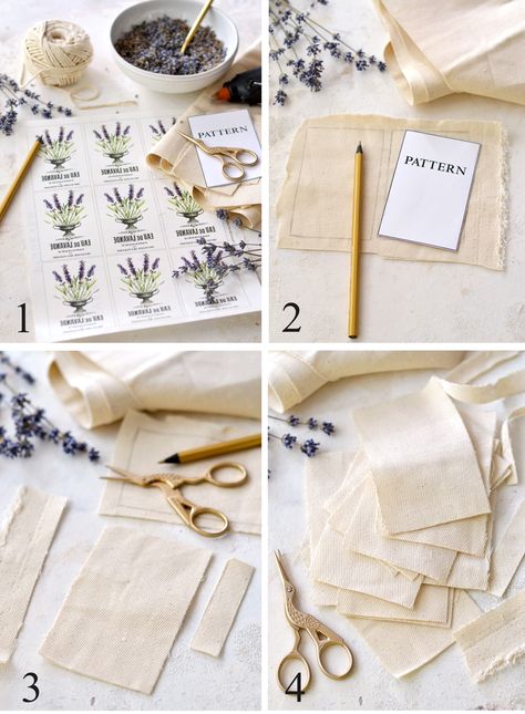 Lavender Sachets Diy, Diy Lavender Bags, Sleep Sachet, Lavender Crafts, Vintage Lavender, Easy Handmade Gifts, The Graphics Fairy, Easy Handmade, Sachet Bags