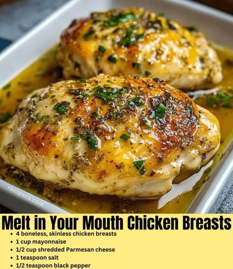 Melt in Your Mouth Chicken Breasts is an easy and quick healthy All Recipes keto dinner ideas recipes that you can cook if you like . In Tasty Recipes blog we Melt In Your Mouth Chicken, Mouth Chicken, Easy Chicken Breast, Chicken Breast Recipes Easy, Breast Recipe, Baked Chicken Breast, Cook Chicken Breast, Chicken Dishes Recipes, Melt In Your Mouth