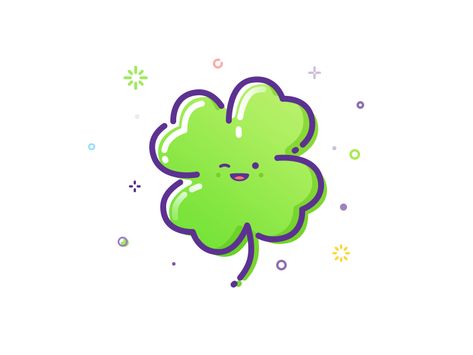 You are lucky today! by Andrey Prokopenko Clover Logo, Funny Stickman, Clover Tattoos, Icon Design Inspiration, Kids Vector, Lucky Clover, Kids Logo, Logo Design Creative, Kawaii Drawings