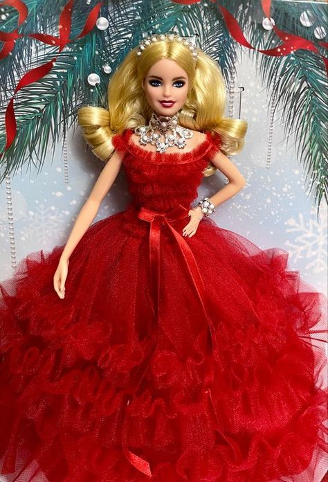 Barbie Christmas Outfit, Christmas Barbie, Barbie Gowns, Holiday Attire, Holiday Barbie, Dog Dresses, Barbie Dress, Christmas Designs, Christmas Dress