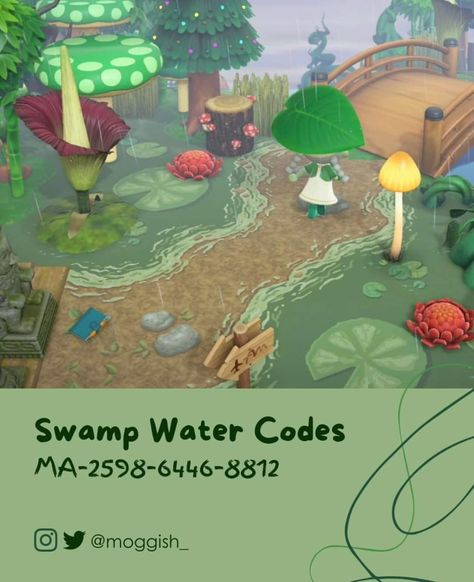 Magic Acnh Codes, Animal Crossing Swamp Codes, Swampcore Animal Crossing, Swamp Acnh Code, Swamp Island Acnh, Acnh Swamp Codes, Acnh Pond Code, Animal Crossing Swamp, Swamp Acnh