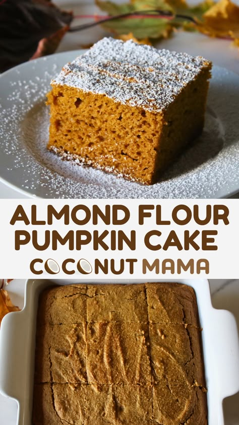 This Almond Flour Pumpkin Cake is the perfect blend of health and indulgence. It's the ultimate treat for fall that you can feel good about enjoying! Apple Cake Almond Flour Recipe, Almond Flour Apple Cake Recipes, Almond Flour Desserts Easy, Almond Flour Cake Recipes, Almond Flour Coffee Cake, Healthy Pumpkin Cake, Nut Flour Recipes, Coconut Flour Pumpkin Muffins, Keto Pumpkin Cake