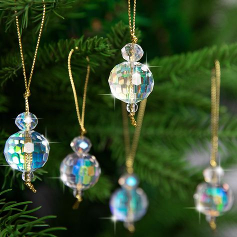 PRICES MAY VARY. Quality Material: The crystal glass Christmas balls ornaments are made of glass, which are smooth, texture, durable, not easy deformation. Glass products, so it will need to be treat carefully. Colorful: The mini colorful prism balls will appear in different colors when reflected by sunlight and light, romantic, clear and bright, which is the first choice for decoration. Easy to Use: The crystal hanging balls come with lanyard, you can hang them anywhere you want to decorate. Li Hanging Crystals Diy, Christmas Tree Wedding, Ornaments For Christmas Tree, Glass Christmas Balls, Ornaments For Christmas, Crystal Balls, Glass Ball Ornaments, Glass Balls, Mini Ornaments