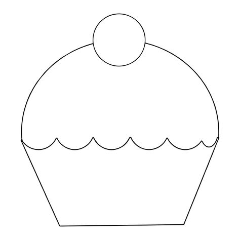 Cupcake Templates Cutouts Cupcake Outline Templates, Cupcake Topper Template Free Printables, Free Cupcake Printables, Cupcake Template Free Printable, Cupcake Cutout, Donuts For Dad, Muffin Costume, Cupcake Outline, Cupcake Clip Art