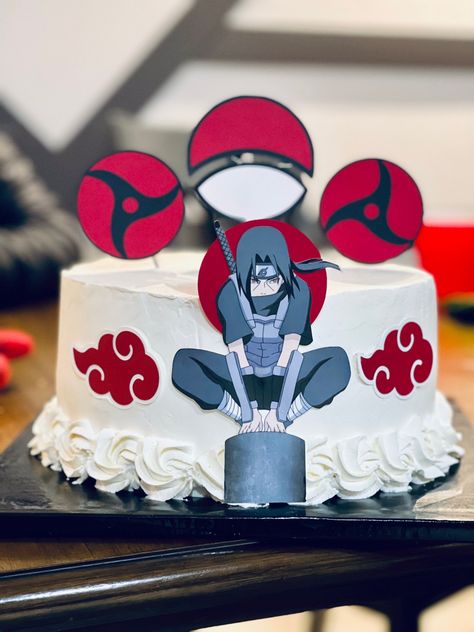 Akatsuki Cake Ideas, Itachi Birthday Cake, Itachi Cake Ideas, Cake Captions, Naruto Birthday, Rectangle Cake, Anime Cake, Dad Birthday Cakes, Birthday Sheet Cakes