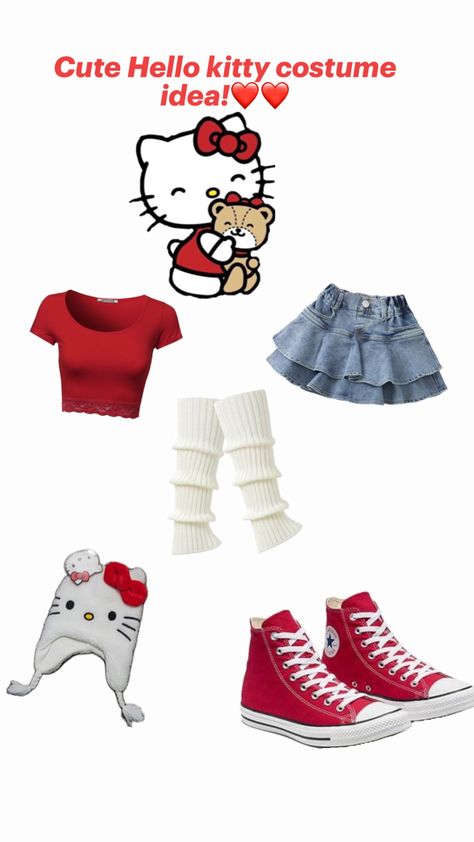 Hello Kitty Halloween Costume, Hello Kitty Costume, Kitty Costume, Horror Halloween Costumes, Duo Costumes, Hello Kitty Dress, Cute Hello Kitty, Hello Kitty Halloween, Halloween Inspo