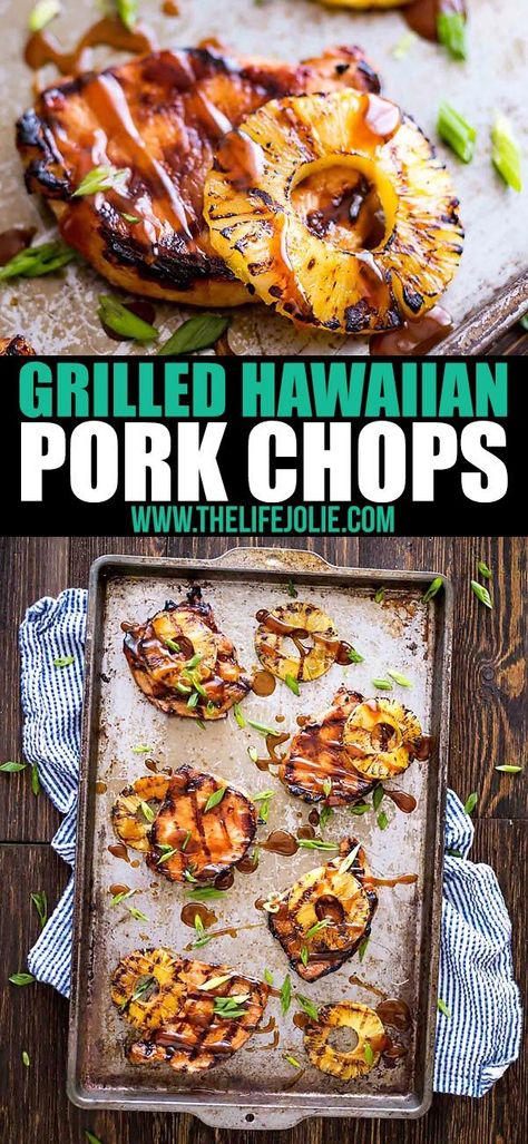 Grill Meals, Hawaiian Pork Chops, Recipes Grill, Hawaiian Pork, Quick Meals To Make, Easy Summer Dinners, Dinner Delicious, Diner Recept, Pork Dinner