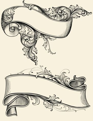 Tattoo Ideas Words, Scroll Tattoos, Stary Papier, Bow Tattoo Designs, Words Inspiration, Filigree Tattoo, Banner Drawing, Illustration Tattoo, Initial Tattoo