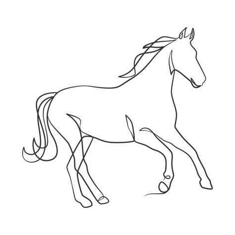 Continuous line drawing of horse Drawing Of Horse, Horse Outline, Dog Line Drawing, Horse Art Drawing, Free Horses, Horse Illustration, Horse Wallpaper, Horse Tattoo, Horse Logo