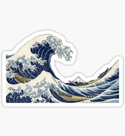 Great Wave off Kanagawa Sticker Glitter Wallpaper Iphone, Sticker Design Inspiration, Iphone Stickers, Snapchat Stickers, Red Bubble Stickers, Bubble Stickers, Iphone Case Stickers, The Great Wave, Tumblr Stickers