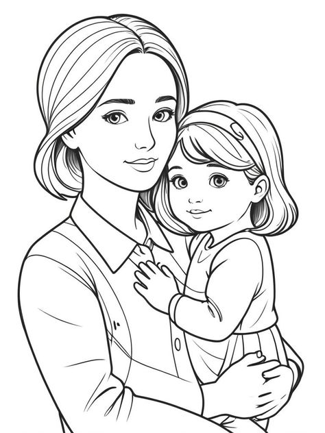 Coloring Bliss, Happy Teachers Day Card, Sun Coloring Pages, Hairstyles Anime, Family Coloring Pages, Baby Coloring Pages, Art Coquillage, Family Coloring, Free Cartoons