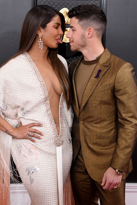 From Chrissy and John to Joe and Sophie: The cutest couples on the Grammys 2020 red carpet Priyanka Chopra Dress, Grammy Awards 2020, Grammys 2020, Grammy Party, Side Part Hairstyles, Ralph And Russo, Nick Jonas, Priyanka Chopra, Grammy Awards