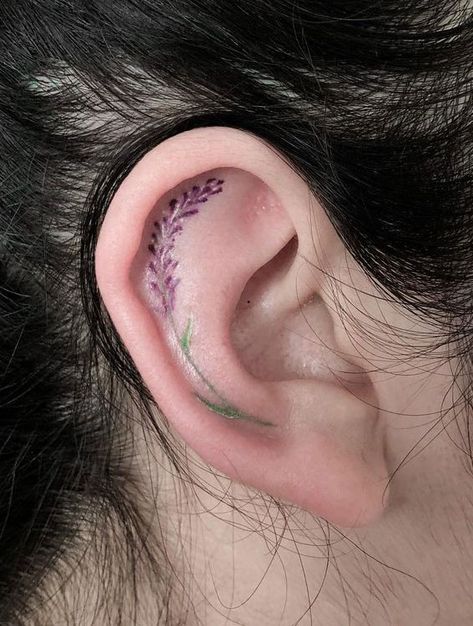 Ear tattoos, ear tattoo ideas, behind ear tattoos, Ear tattoos for Females, Behind the ear tattoos designs, Ear tattoos behind, Side ear tattoos, Flower ear tattoos Lilac Ear Tattoo, Ear Tattoo Lavender, Lavender Ear Tattoo, Fairy Ear Tattoo, Ear Tattoo Inner Flower, Ear Tattoo Floral, Flower Ear Tattoos, Floral Ear Tattoo, Inner Ear Tattoos For Women