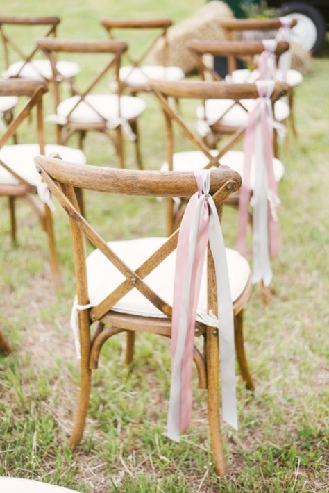 Yard Aesthetic, Wedding Aisles, Bride And Groom Silhouette, Cheap Wedding Decorations, Pink Wedding Decorations, Romantic Outdoor Wedding, Ceremony Chairs, Wedding Chair Decorations, Budget Friendly Wedding