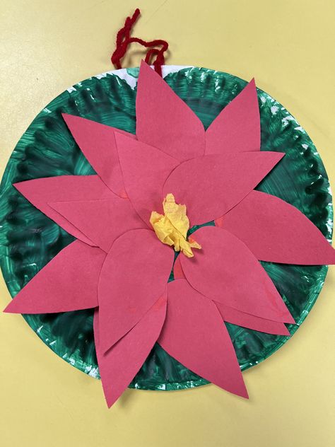 Poinsettia Crafts Preschool, Poinsettia Craft For Preschool, Pointsetta Craft Preschool, Poinsettia Crafts For Toddlers, Poinsettia Flower Craft Kids, Poinsettia Door Decorations Classroom, Preschool Poinsettia Craft, Las Posadas Crafts For Kids Preschool, Poinsettia Craft Preschool